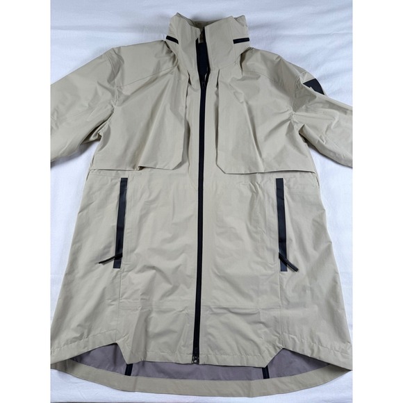 Adidas MYSHELTER RAIN.RDY Jacket Beige Tan Waterproof Hooded Coat XS Women's - Picture 3 of 16